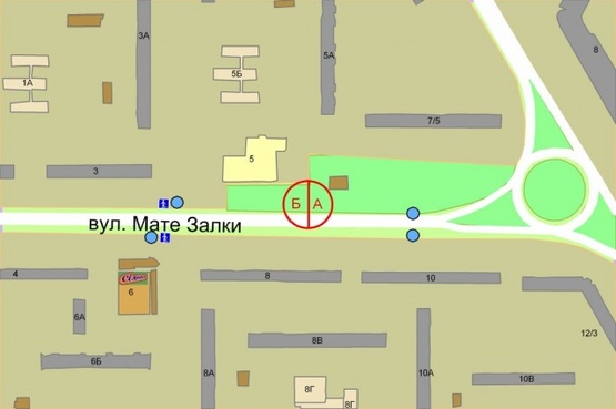 Схема рекламної площини за адресою Мате Залки,5