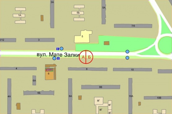Схема рекламної площини за адресою Мате Залки, 8