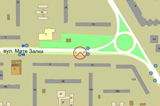 Схема рекламної площини за адресою Мате Залки, 10