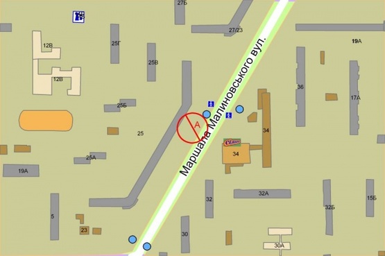 Схема рекламной плоскости по адресу Малиновского, 25