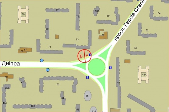 Схема рекламної площини за адресою Героев Днепра,73