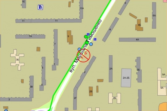 Схема рекламної площини за адресою Тимошенко,2