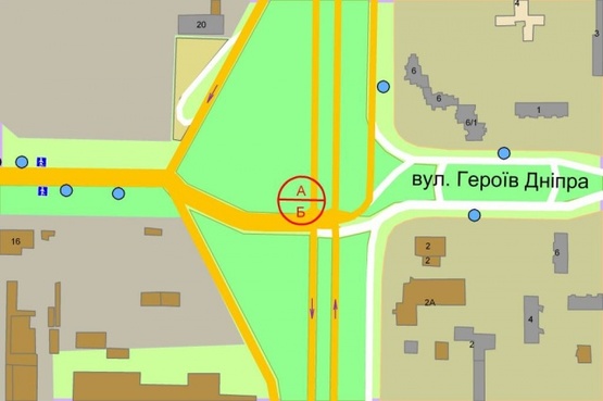 Схема рекламной плоскости по адресу Богатырская ул., поворот на ул. Полярная по ходу из Вышгорода