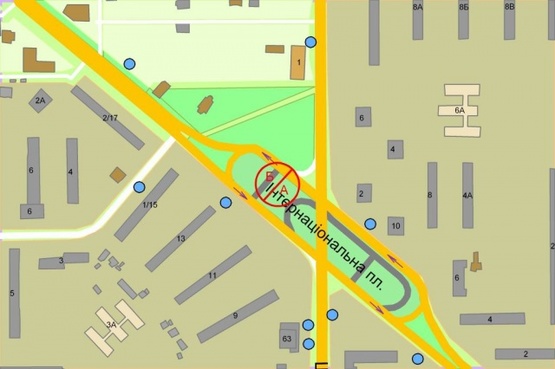 Схема рекламной плоскости по адресу Интернациональная площадь