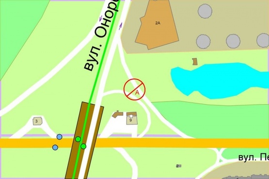 Схема рекламної площини за адресою Бальзака, 100 м от пр.Ватутина(разделитель)