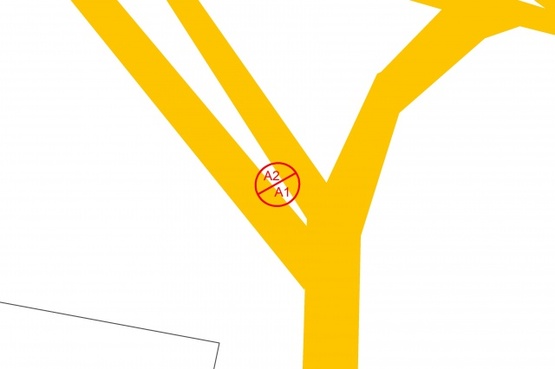 Схема рекламной плоскости по адресу Бориспільске шосе (М-03) виїзді з алеі Бориспіль-аєропорт в напрямку Киева (розподілювач)