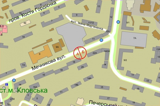 Схема рекламной плоскости по адресу Мечникова, 18/20