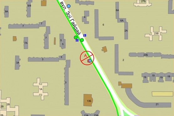 Схема рекламної площини за адресою Зої Гайдай, 3 ( ЕКО-Маркет )