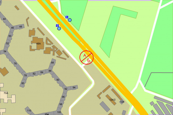 Схема рекламної площини за адресою Академіка Заболотного, 90