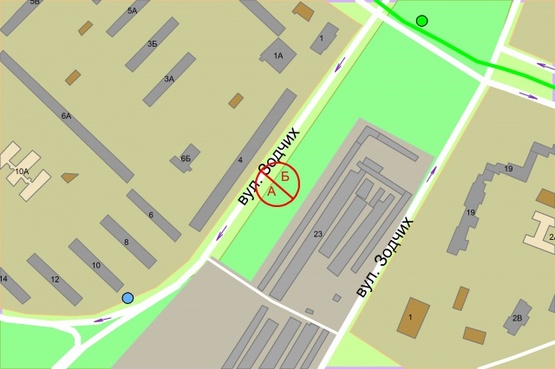 Схема рекламної площини за адресою Зодчих, 4 (навпроти) рух від Кільцева дорога