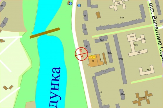 Схема рекламної площини за адресою Райдужна, між буд.13 та 15 (супермаркет "Фуршет")