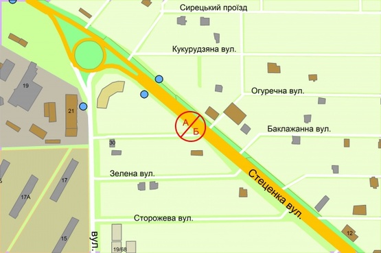 Схема рекламной плоскости по адресу Стеценка / Сутова