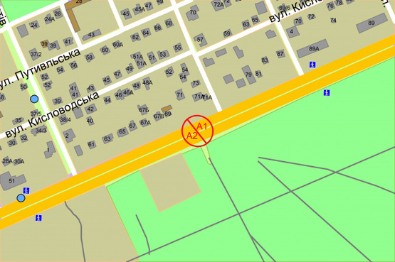 Схема рекламной плоскости по адресу Броварський проспект (розподілювач), "Биківня", рух в напрямку Киева