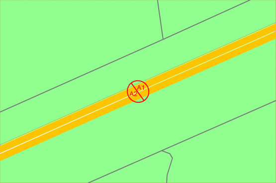 Схема рекламної площини за адресою Броварський проспект (розподілювач), рух в напрямку Киева, 200 метрів від АЗС "ОККО"