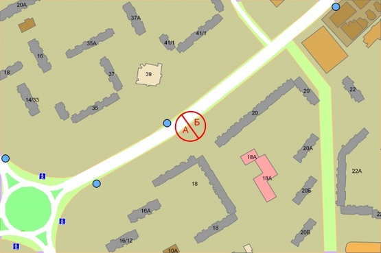 Схема рекламной плоскости по адресу Володимира Маяковского проспект, 18 (світлофор)