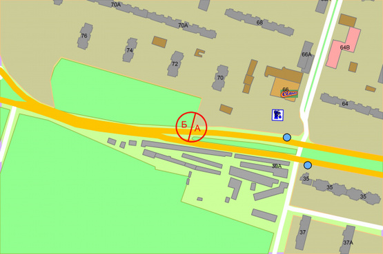 Схема рекламной плоскости по адресу Правди проспект, 70-72