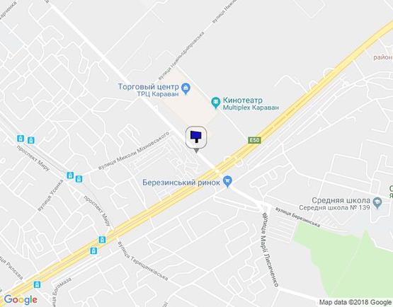 Схема рекламной плоскости по адресу вул. Березинська (Автокрамниця) 100 метрів від перехрестя