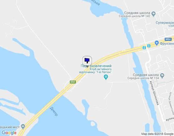 Схема рекламной плоскости по адресу Донецьке Шосе (в`їзд на Кайдацький міст)