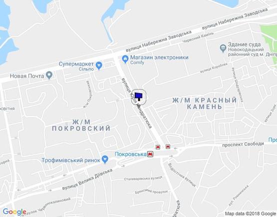 Схема рекламной плоскости по адресу вул. Комунарівська (Юрія Кондратюка), 20