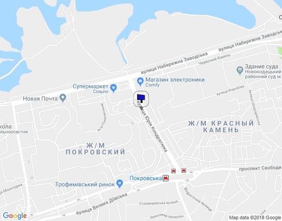 Схема рекламної площини за адресою вул. Комунарівська (Юрія Кондратюка), 8