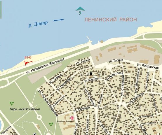 Схема рекламной плоскости по адресу Набережная Заводская-парк Ленина, в центр