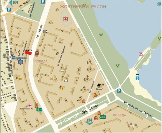 Схема рекламної площини за адресою пр.Героев,12