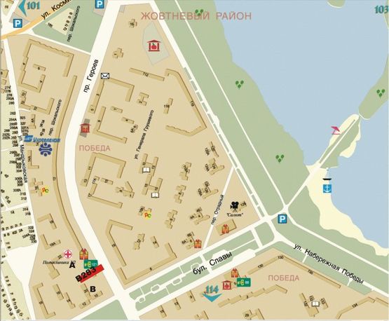 Схема рекламної площини за адресою пр.Героев,12