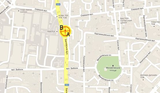 Схема рекламной плоскости по адресу Балковская №139 правая А