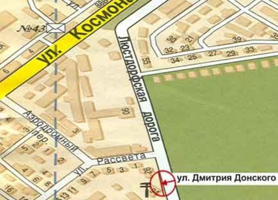 Схема рекламной плоскости по адресу Люстдорфская дорога №92/94 (правая) А