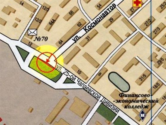 Схема рекламної площини за адресою 25-й Чапаевской Дивизии Космонавтов А правая