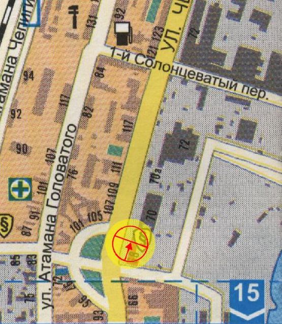 Схема рекламної площини за адресою Черноморского Казачества №70 А