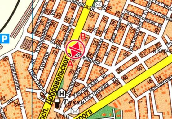 Схема рекламної площини за адресою Добровольского пр-т №32 А