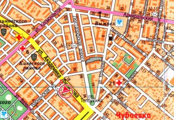 Схема рекламної площини за адресою Филатова Ак.№7 А