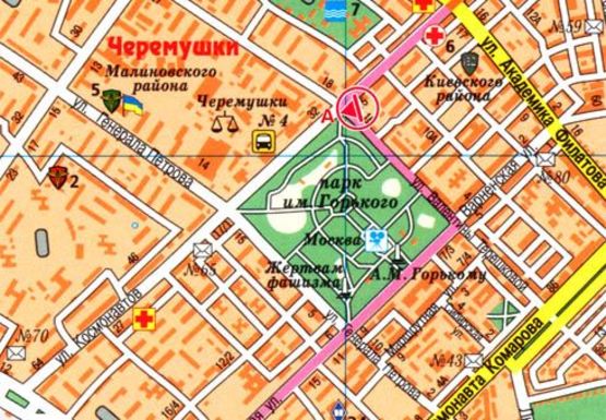 Схема рекламної площини за адресою Космонавтов №15 А