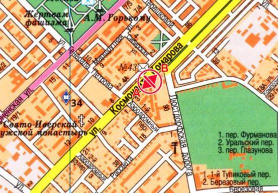 Схема рекламной плоскости по адресу Комарова №3-а Люстдорфская дорога А