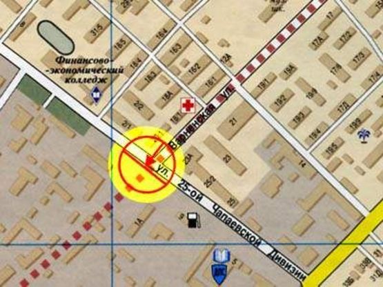 Схема рекламної площини за адресою 25-й Чапаевской Дивизии Варненской А правая