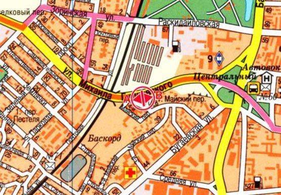 Схема рекламної площини за адресою Грушевского Мих. напротив №2а В