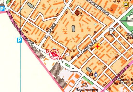 Схема рекламной плоскости по адресу 25-й Чапаевской Дивизии №14-б В