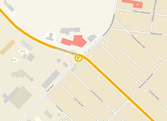 Схема рекламної площини за адресою Грушевского Мих. напротив №15а А правая