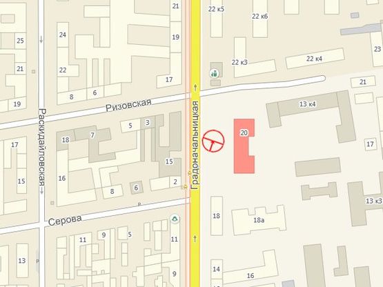 Схема рекламной плоскости по адресу Градоначальницкая №20 угол Серова А