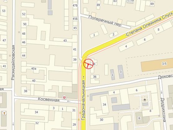 Схема рекламной плоскости по адресу Градоначальницкая №38 спуск Олейника А