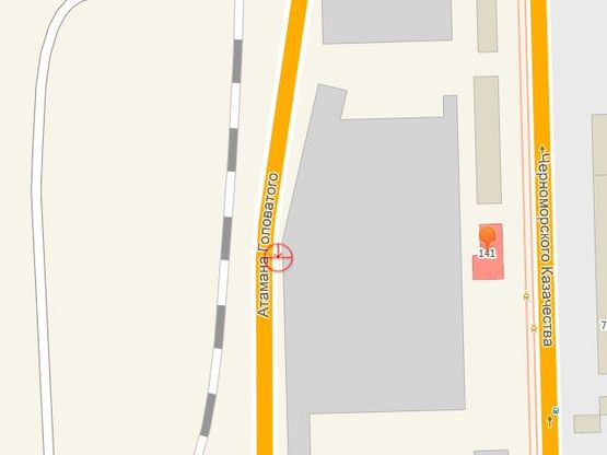 Схема рекламной плоскости по адресу Ат.Головатого (возле дома №141 по Черноморского Казачества) А левая