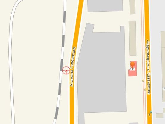 Схема рекламної площини за адресою Ат.Головатого (напротив дома №141 по Черноморского Казачества) А правая