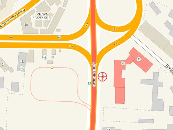 Схема рекламної площини за адресою Дальницкая угол Стуса Василия А правая