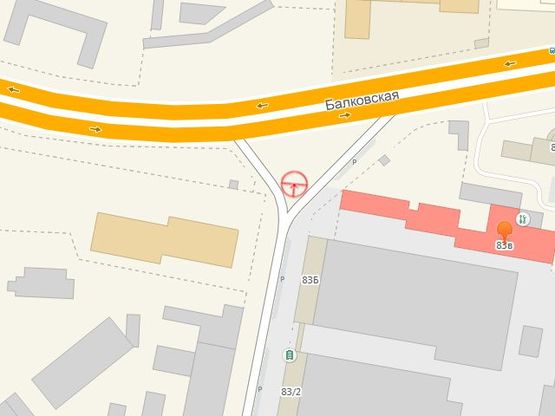 Схема рекламной плоскости по адресу Средняя ул. №83-в угол Балковской А