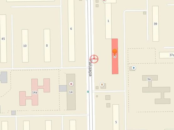 Схема рекламной плоскости по адресу Гайдара ул. №3 В