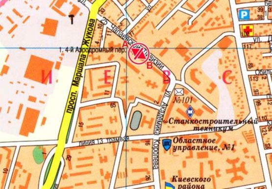 Схема рекламної площини за адресою 25-й Чапаевской Дивизии №3_1 В