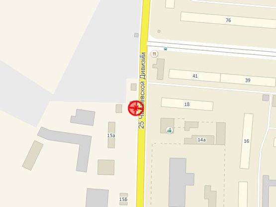 Схема рекламної площини за адресою 25-й Чапаевской Дивизии №19 А
