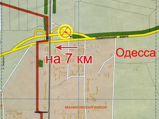 Схема рекламної площини за адресою 6-й км Овидиопольской дороги А