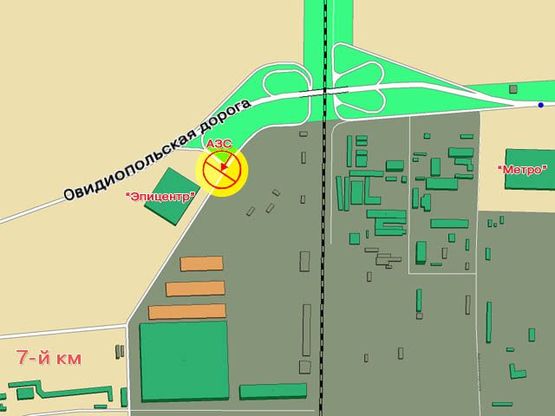 Схема рекламной плоскости по адресу 7-й км (развилка) 1 В